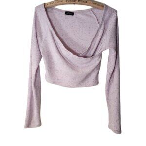 Large Eclipse Light Purple Speckled‎ Crop Top